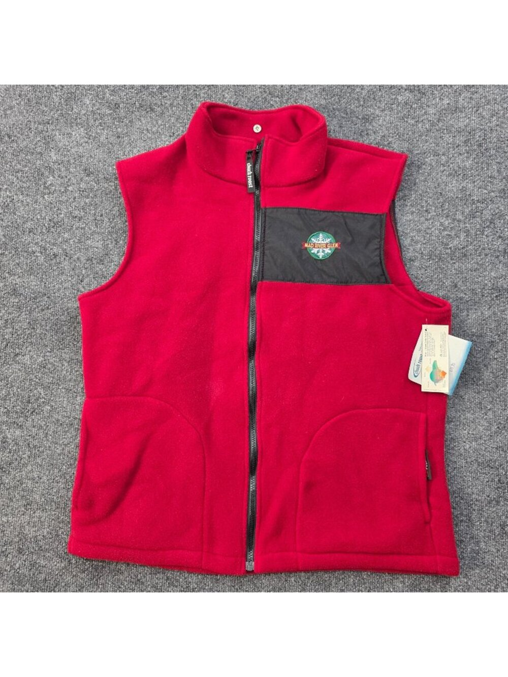 Vintage Chuck Roast Mad River Glen Fleece Ski Vest XL Red USA Outdoorsy Layers